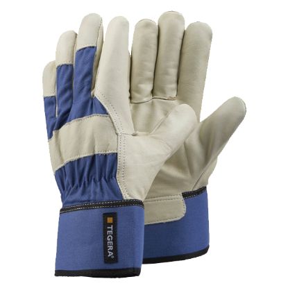 TEGERA 106, Vel.10, ROKAVICE IZ GOVEJEGA USNJA IN BOMBAŽA, MODRA, EN 388 ( 3131X