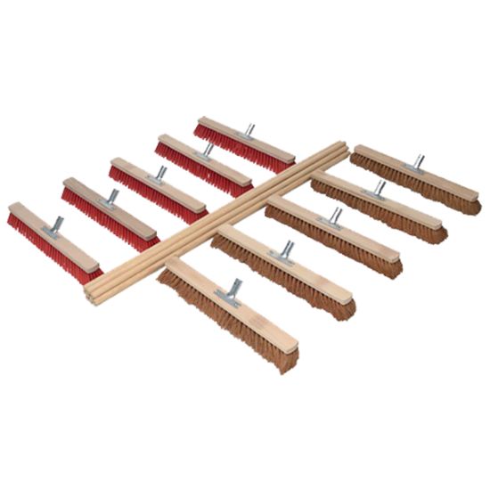 METLE IN ROČAJI v 20-delni gar. (5xmetla s kokosovimi vlakni 600mm, 5xmetla z el