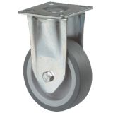 Apparate-Bockrollen m. Platte Gleitlager, 50er Gummirad grau