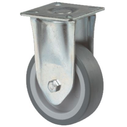 Apparate-Bockrollen m. Platte Gleitlager, 50er Gummirad grau