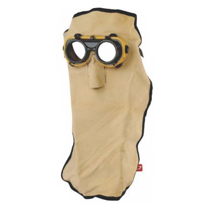 MASKA ZAŠČITNA VARILSKA  Modell 1813/10 usnjena 30x40cm, z očali brez leč.D50mm