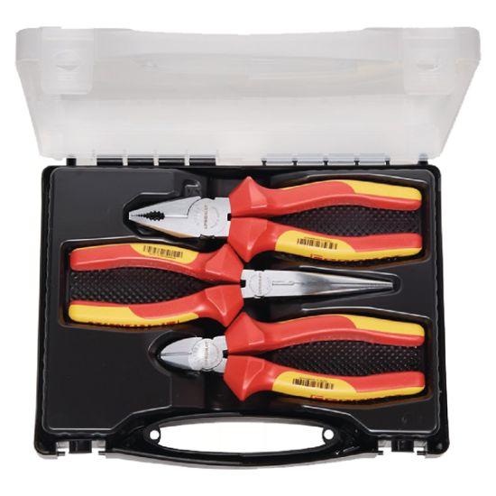 KLEŠČE VDE-za električarje v 3-delni garnituri (kombinirane, konične, ščipalne )