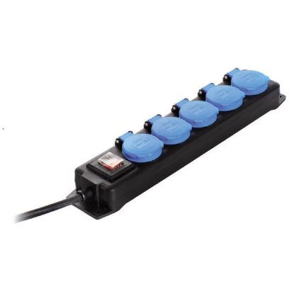 PODALJŠEK KABELJSKI ELEKTRIČNI 1,5m-s petimi zaščitenimi vtičnicami in stikalom 