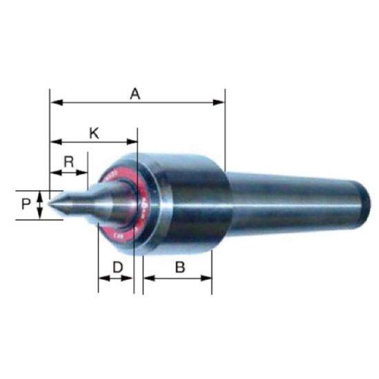 Zentrierspitze mitlaufend 60° Typ 600-20 ged. MK 2 ROEHM