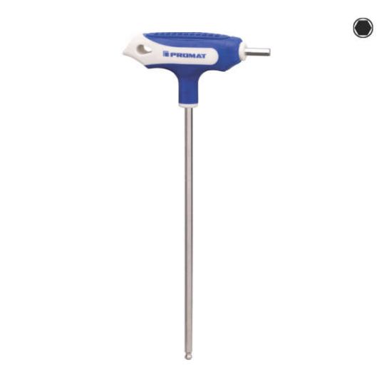 Inbus ključ s T-ročajem in okroglo glavo