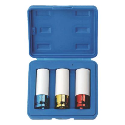 KLJUČI NATIČNI 1/2" v 3-delni garnituri (17,19,21mm), barvni, dolžine 85mm (jekl