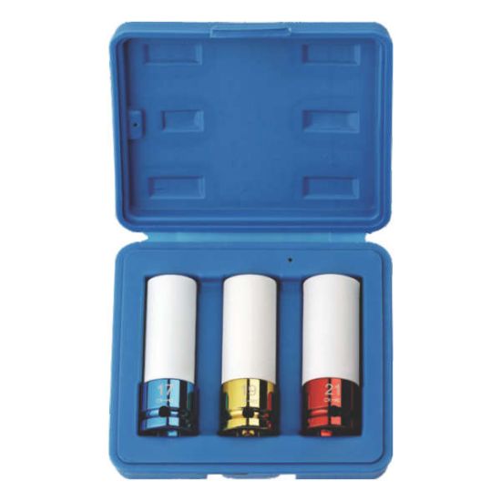 KLJUČI NATIČNI 1/2" v 3-delni garnituri (17,19,21mm), barvni, dolžine 85mm (jekl