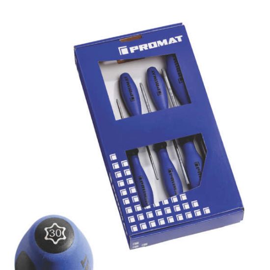 6-delna GARNITURA izvijačev TORX T 10 x 80 / 15 x 80 / 20 x 100 / 25 x 100 /30 x