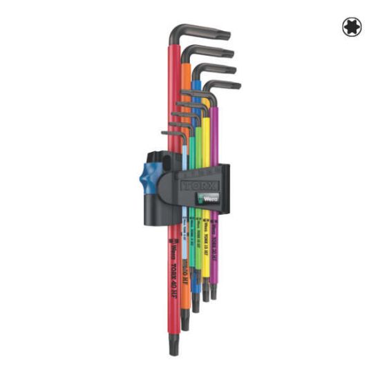 KLJUČI KOTNI TORX8-40 barvni, dolgi WERA (1Gar=9Kos)