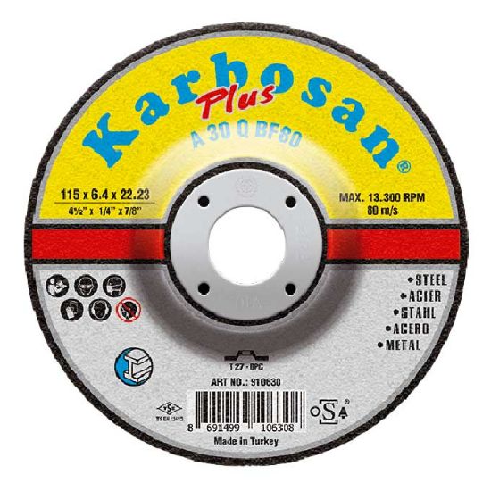 PLOŠČA BRUSNA D125x6,4x22,23mm UNIVERZAL A 30 Q BF80 PLUS