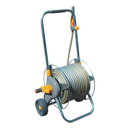 VOZIČEK KOVINSKI Z CEVJO ZA VODO dolžine 30m in premera 12,5mm, s priborom