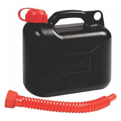 POSODA ZA GORIVO PVC, 135X265X270MM, S CEVKO ZA PRETAKANJE, 5L, ČRNA