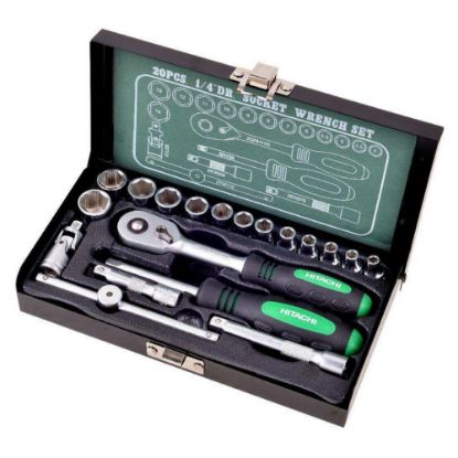 HITACHI Garnitura ročnega orodja 68del. 1/4-1/2+KLJUČI