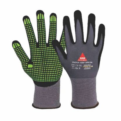 508150G, VEL.7, DELOVNA ROKAVICA IZ NITRILNE PENE IN PIKICAMI, PADUA GRIP GREEN