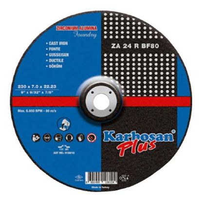 PLOŠČA BRUSNA D125x7,0x22,23mm za lito železo ZA24RBF80 Karbosan