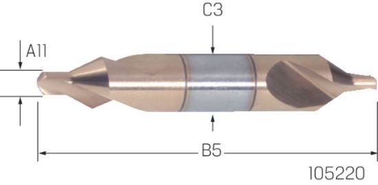 Zentrierbohrer HSS-Co TIN 60° DIN  333/A    1,00mm PREMUS