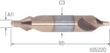 Slika SVEDER SREDIŠČNI DIN333/A D3,15/8,0mm 60° HSS-Co TiN