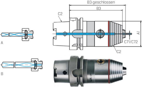 Präzisions-Kurzbohrfutter IK ISO 12164-1   A 50x0,5-13  WTE