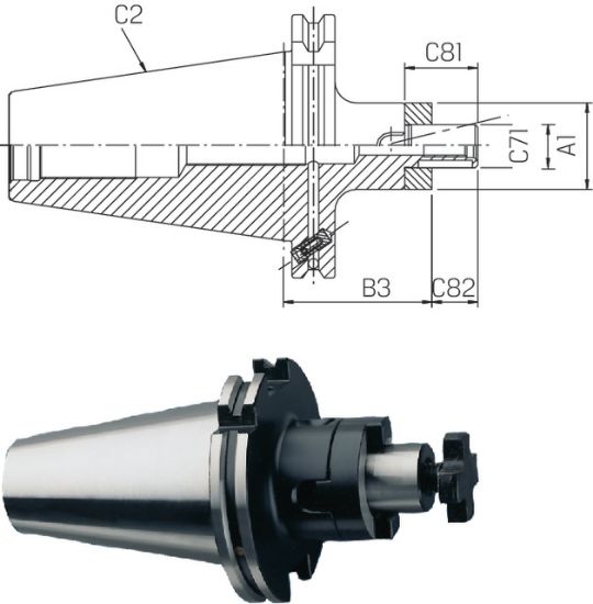 TRN VPENJALNI ZA REZKALNO GLAVO DIN69871AD SK40/27 X=100                        