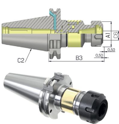 Slika Synchro-Gew-SchneidfutterER IK ISO 7388-1 AD/AF 40x40 PREMUS