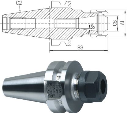Slika TRN VPENJALNI JIS6339 B/AD BT40/ER25 (1-16mm) - kratek                 
