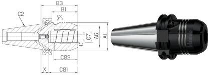 Slika TRN VPENJALNI HIDRAULIČNI TENDO E-SCHUNK DIN69871 AD/B SK40/20mm