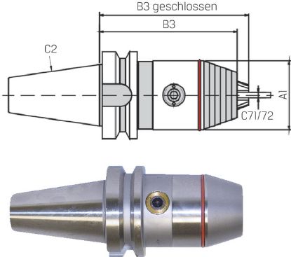 Slika GLAVA VPENJALNA DIN6339/A BT40/D0,5-13mm WTE