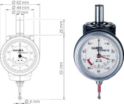 Slika TASTER UNIVERZALNI 3D ANALOGNI, VODOODPOREN IP67- VPENJALO DIN 1835 B D12,0mm