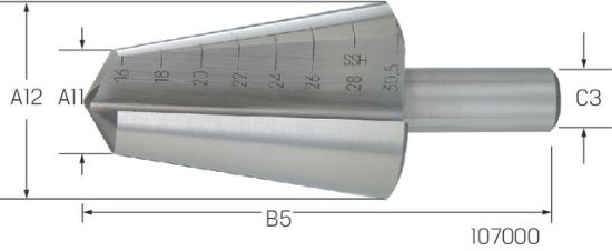 Blechschälbohrer HSSE gerade    3,0-14,0mm PREMUS