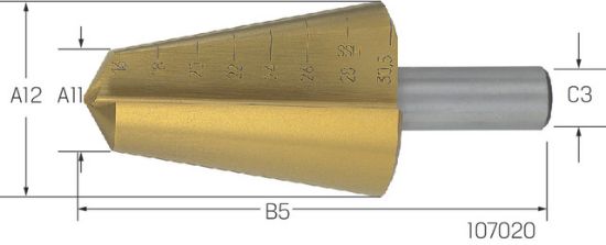 Blechschälbohrer HSSE TiN gerade    3,0-14,0mm PREMUS