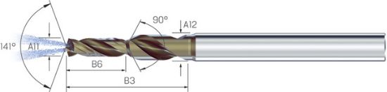 Kleinstbohrer VHM 3xd Titan CD Cool Ti ATC 1,00 mm, Mikron