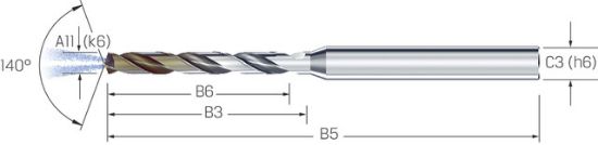 Kleinstbohrer VHM 6xd Titan CD Cool Ti 1,00 mm, Mikron