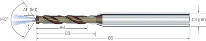 Slika Kleinstbohrer VHM 3xd Titan CD Cool Ti PTC 2,80 mm, Mikron