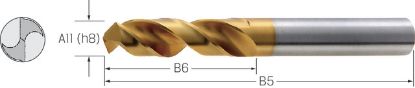 Slika Spiralbohrer HSS-Co TiN UNI DIN1897/PU    9,80mm PREMUS