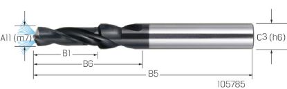 Slika SVEDER STOPENJSKI VHM DIN6537/HA 90° D10,2/M12 TiAlN