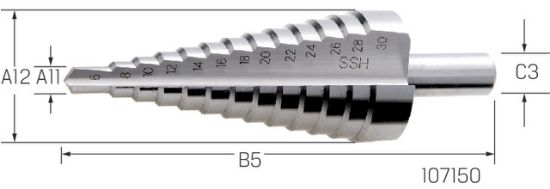 SVEDER STOPNIČASTI D4-D12mm HSS