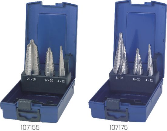 SVEDRI STOPNIČASTI D4-D30mm HSS, ravni v 3-delni garnituri