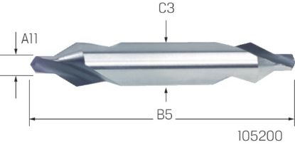 Slika SVEDER SREDIŠČNI DIN333/A D2,0/5,0mm 60° HSS-Co