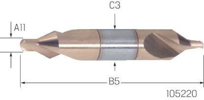 Slika SVEDER SREDIŠČNI DIN333/A D4,0/10,0mm 60° HSS-Co TiN