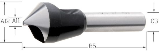 GREZILO Z LUKNJO 90° D6,35mm 1/4 HSS