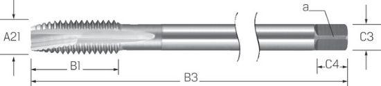 SVEDER NAVOJNI STROJNI DIN13 M3 L=112mm 6H HSS-E-V3 - extra dolgi