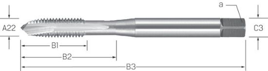 SVEDER NAV.STROJNI UNC 2-56 HSS-E-V3 - ravni 