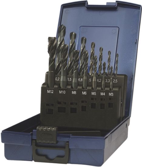 GARNITURA SPIRALNIH IN NAVOJNIH STROJNIH SVEDROV M3-M12 HSS-E (1gar.=14kos) - za