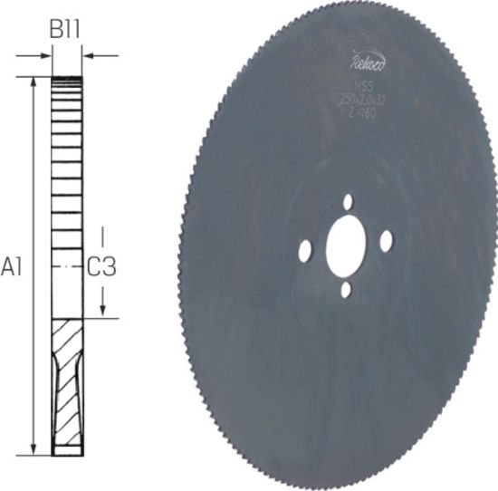 ŽAGA KROŽNA D250x2,0x32mm Z128-HZ/Z6 HSS-Co (2/8/45 + 2/11/63 + (4/9/50)