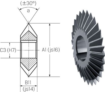 Slika Prismenfräser HSS DIN 847/N 45°  50,00 PREMUS