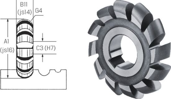 REZKAR PROFILNI KONVEKSNI DIN856 D50x2X16mm/R1,0mm HSS