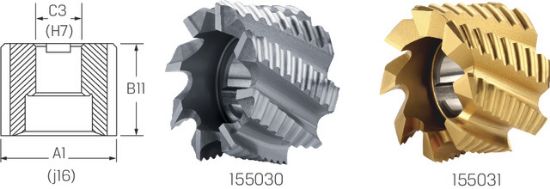 REZKAR ČELNO VALJČNI DIN1880 Typ:NR D40x32x16mm Z=6 HSSCo