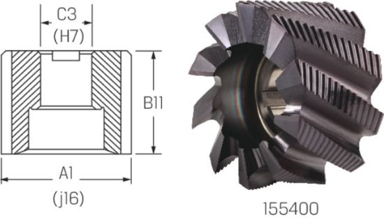 Walzenstirnfräser HSS-Co TiAlN DIN1880/HR  40x32x16 PREMUS