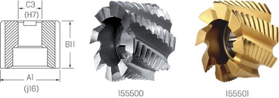 Walzenstirnfräser HSS-Co TiN DIN1880/NF  40x32x16 PREMUS