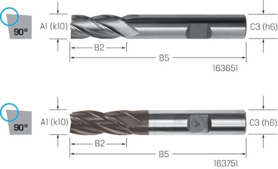 Schaftfräser HSS-Co TiAlN DIN 844/N  4-L  2,00 PREMUS